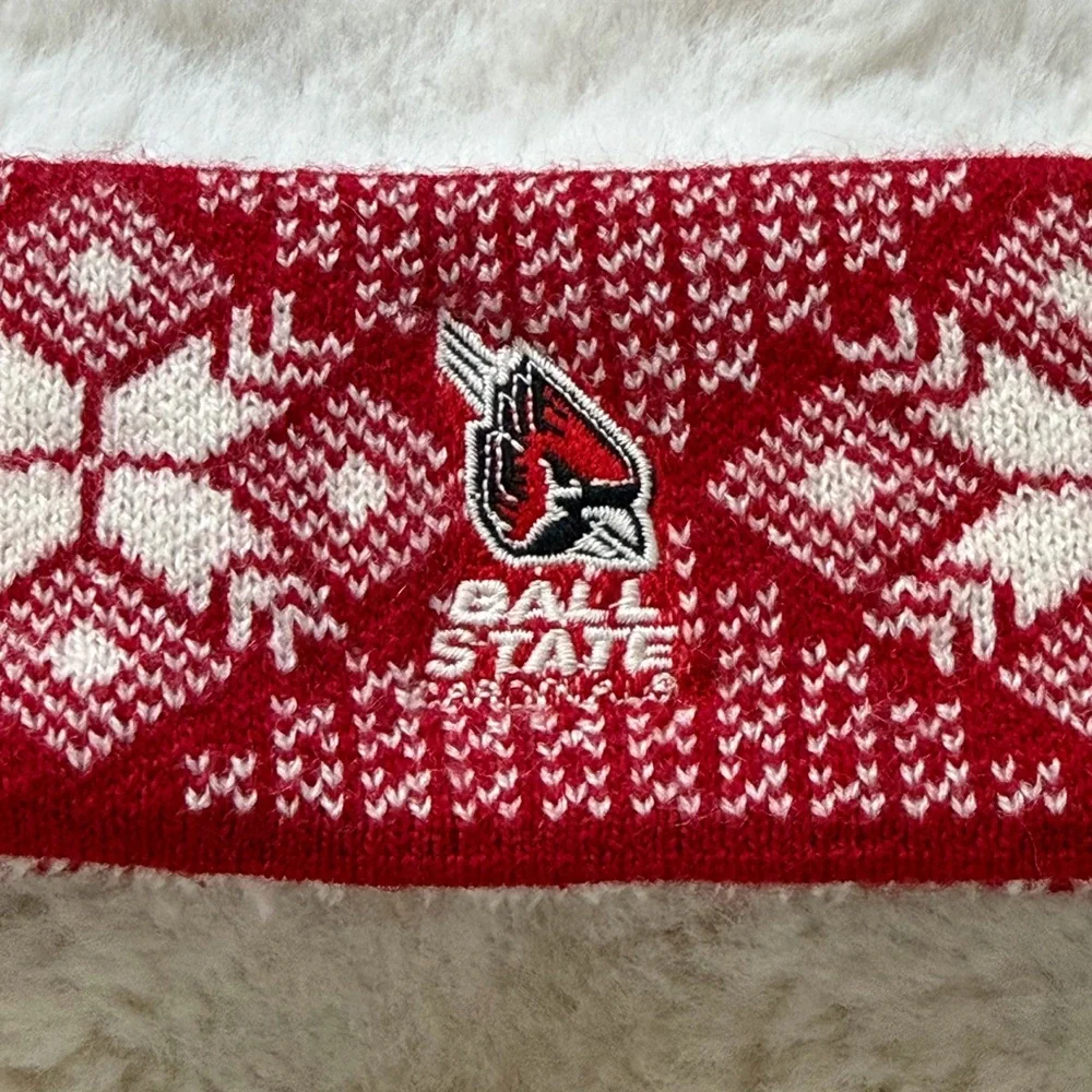 47 Brand Ball State Red and White Patterned Headband